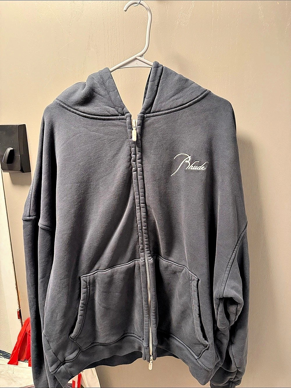 Rhude Classique Full Zip Hoodie Gray XL